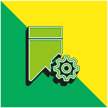 Yer imi Yeşil ve sarı modern 3d vektör simgesi logosu