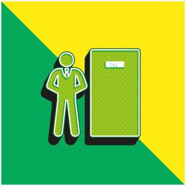 Bodyguard Green and yellow modern 3d vector icon logo clipart