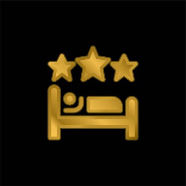 Yatak altın kaplamalı metalik simge veya logo vektörü