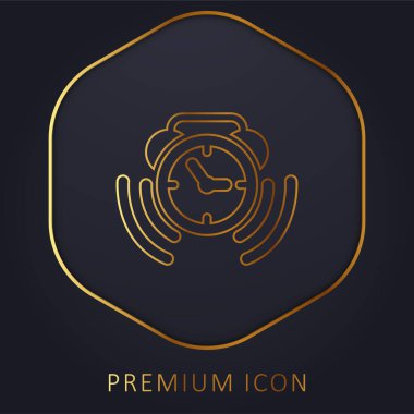 Alarm Çalan Saat Sembol Altın Hat prim logosu veya simgesi