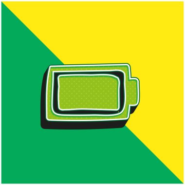 Pil Yeşil ve Sarı modern 3D vektör simgesi logosu