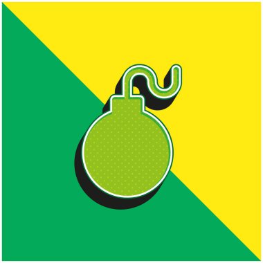 Bomba Yeşil ve Sarı modern 3D vektör simgesi logosu