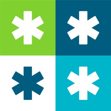 Ambulans Düz Renk en az simge seti