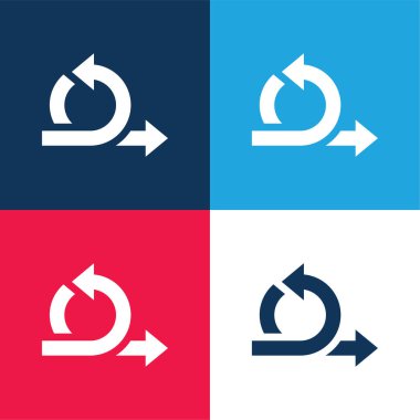 Agile blue and red four color minimal icon set clipart