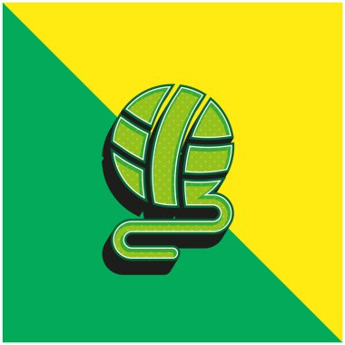 Top Yeşil ve Sarı modern 3D vektör simgesi logosu
