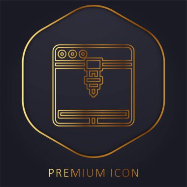 3d Yazıcı Altın Satır prim logosu veya simgesi