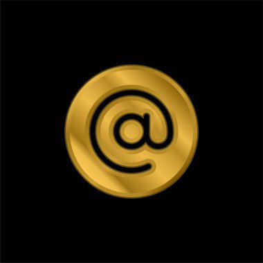 Altın kaplama metalik simge veya logo vektöründe