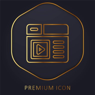 Altın satır premium logosu veya simgesi bloğu