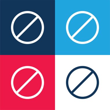 Access Denied blue and red four color minimal icon set clipart