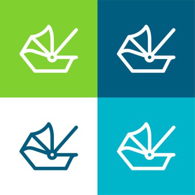 Bebek Taşıyıcı Düz Dört Renk en az simge seti