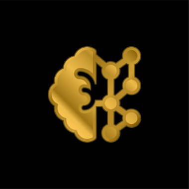 AI altın kaplama metalik simge veya logo vektörü