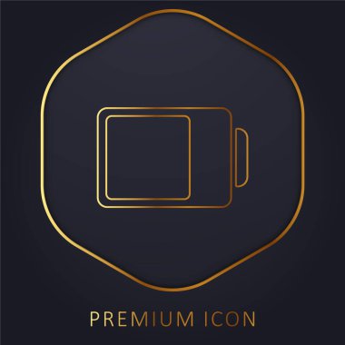 Battery Status Interface Symbol Almost Full golden line premium logo or icon clipart