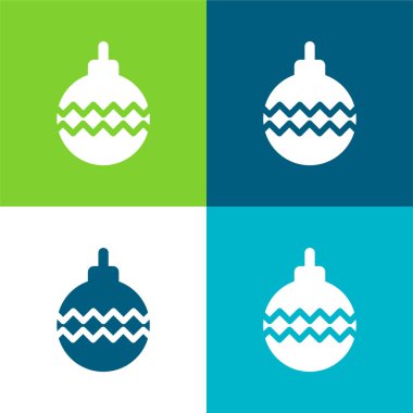 Bauble Düz Renk simgesi seti