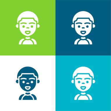 Oğlan Düz 4 renk en küçük simge seti