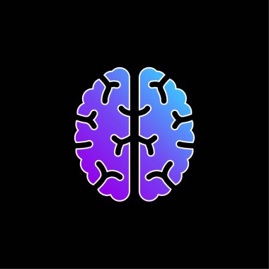 Beyin Centi Görünümü mavi gradyan vektör simgesi