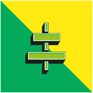 Yeşil ve sarı modern 3d vektör simgesini hizala