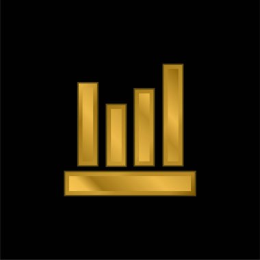 Çubuk Grafik altın kaplama metalik simge veya logo vektörü