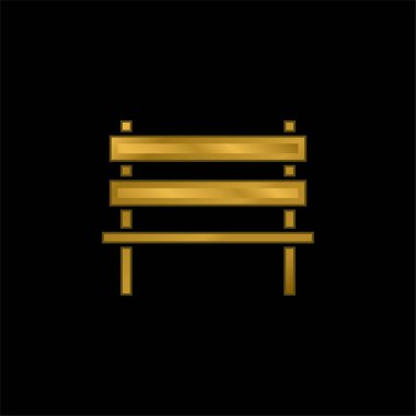 Altın kaplama metalik simge veya logo vektörü