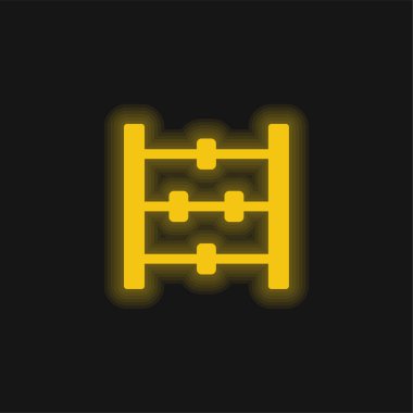 Abaküs sarı parlak neon simgesi