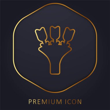 Buket altın çizgi prim logosu veya simgesi