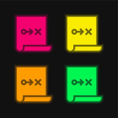 Eylem Planı 4: Parlak neon vektör simgesi