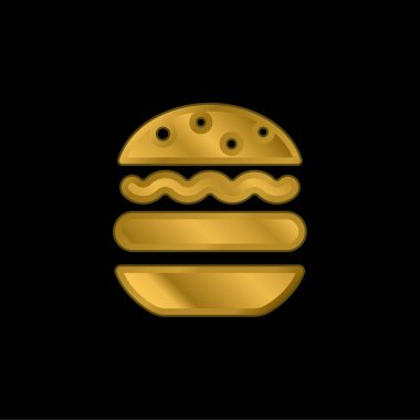 Büyük Hamburger altın kaplama metalik simge veya logo vektörü