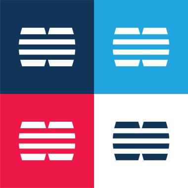 Barrels blue and red four color minimal icon set clipart