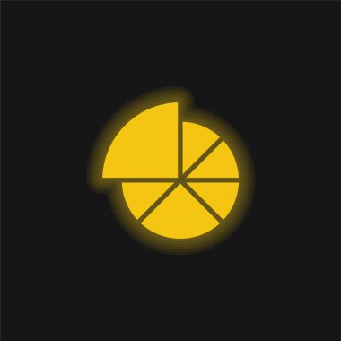 Analitik sarı parlak neon simgesi