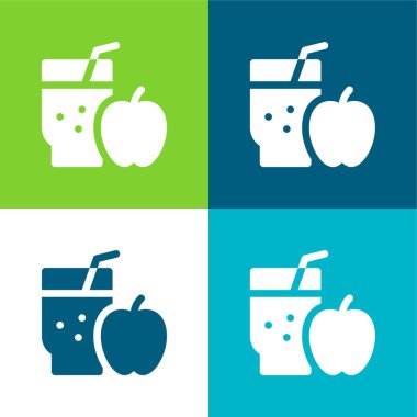 Apple Juice Düz 4 renk en küçük simge kümesi