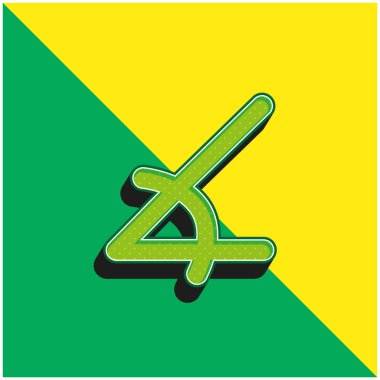 Akut Şekil Açısı Yeşil ve Sarı 3D vektör simgesi logosu
