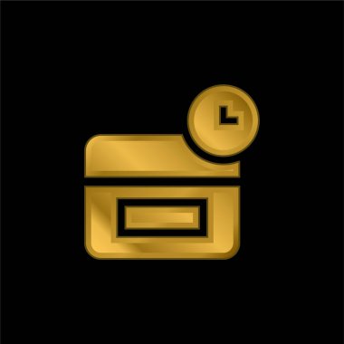 Yaş karşıtı altın kaplama metalik simge veya logo vektörü