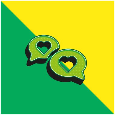 Balon Yeşil ve Sarı Modern 3D vektör simgesi logosu