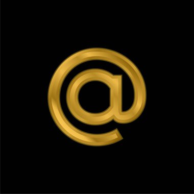 Sembol altın kaplamalı metalik simge veya logo vektöründe