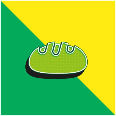 Ekmek Yeşil ve Sarı Modern 3d vektör simgesi logosu