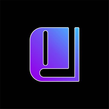 Kitap Kapalı Araç mavi eğimli vektör simgesi