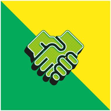 Anlaşma yeşil ve sarı modern 3d vektör simgesi logosu
