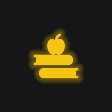Kitaplar sarı parlak neon simgesi