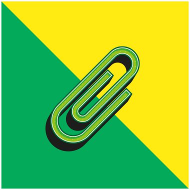 Eklenmiş yeşil ve sarı modern 3d vektör simgesi logosu