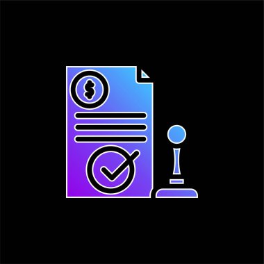 Onaylanmış mavi gradyan vektör simgesi