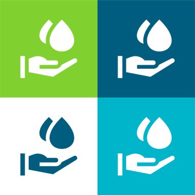 Kan Bağışı Düz Dört Renk Simgesi