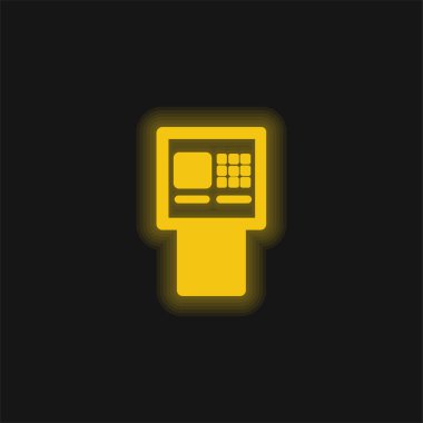 ATM sarısı parlak neon simgesi