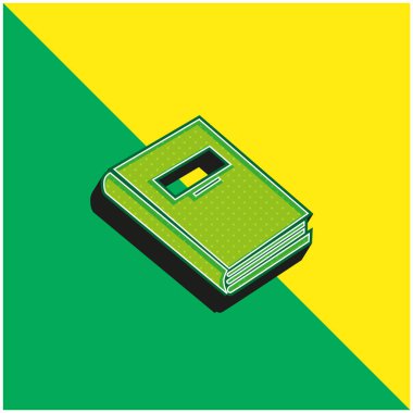 Kitap Yeşil ve Sarı Modern 3D vektör simgesi logosu