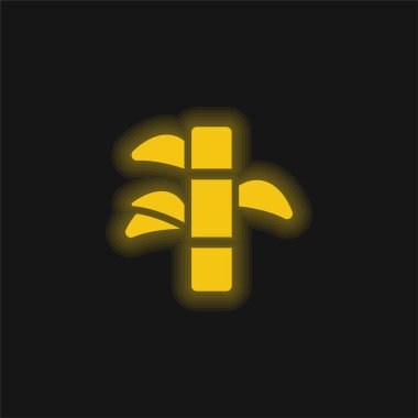 Bambu sarısı parlak neon simgesi