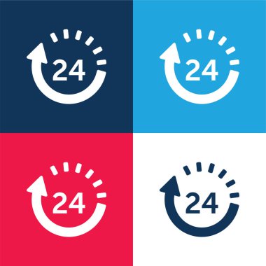 24 Saat Sevkiyat Mavi ve Kırmızı Minimum Renk Simgesi