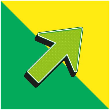 Sağ Yukarı Ok Yeşil ve Sarı 3D vektör simgesi logosu