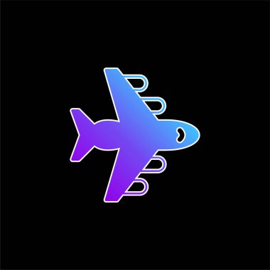 Uçak mavi gradyan vektör simgesi