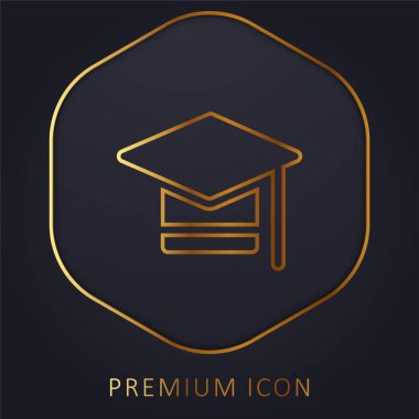 Bachelors Degree golden line premium logo or icon clipart