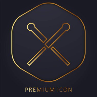 Akupunktur altın çizgisi prim logosu veya simgesi