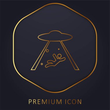 Abduction golden line premium logo or icon clipart