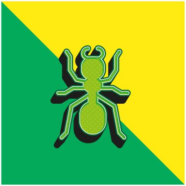 Ant Green and yellow modern 3d vector icon logo clipart